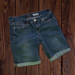 Aeropostale Denim Blue Jean Cuffed Bermuda Shorts